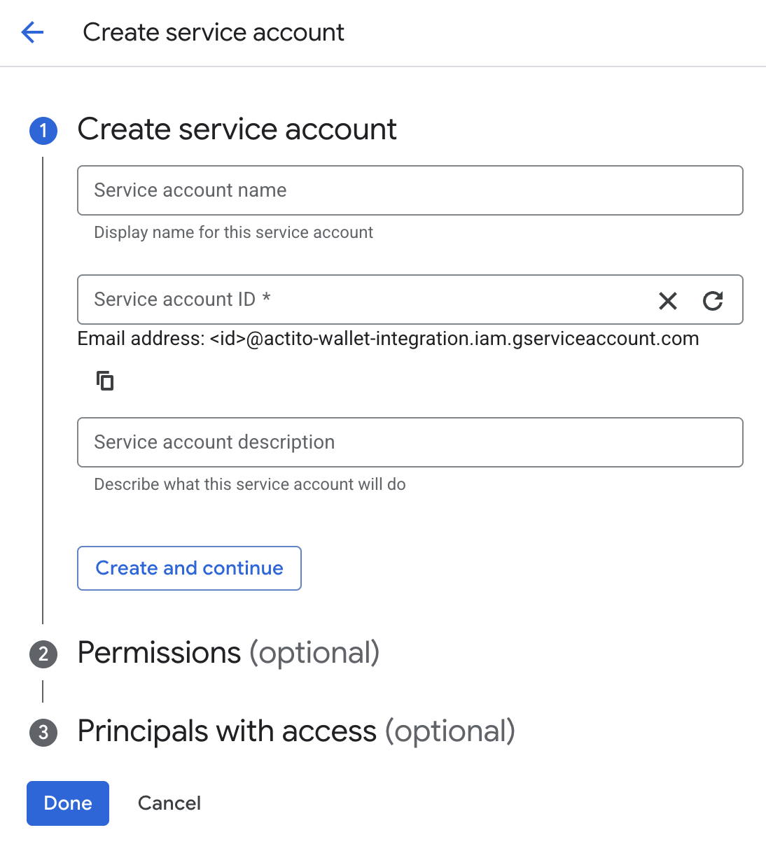 Service accounts