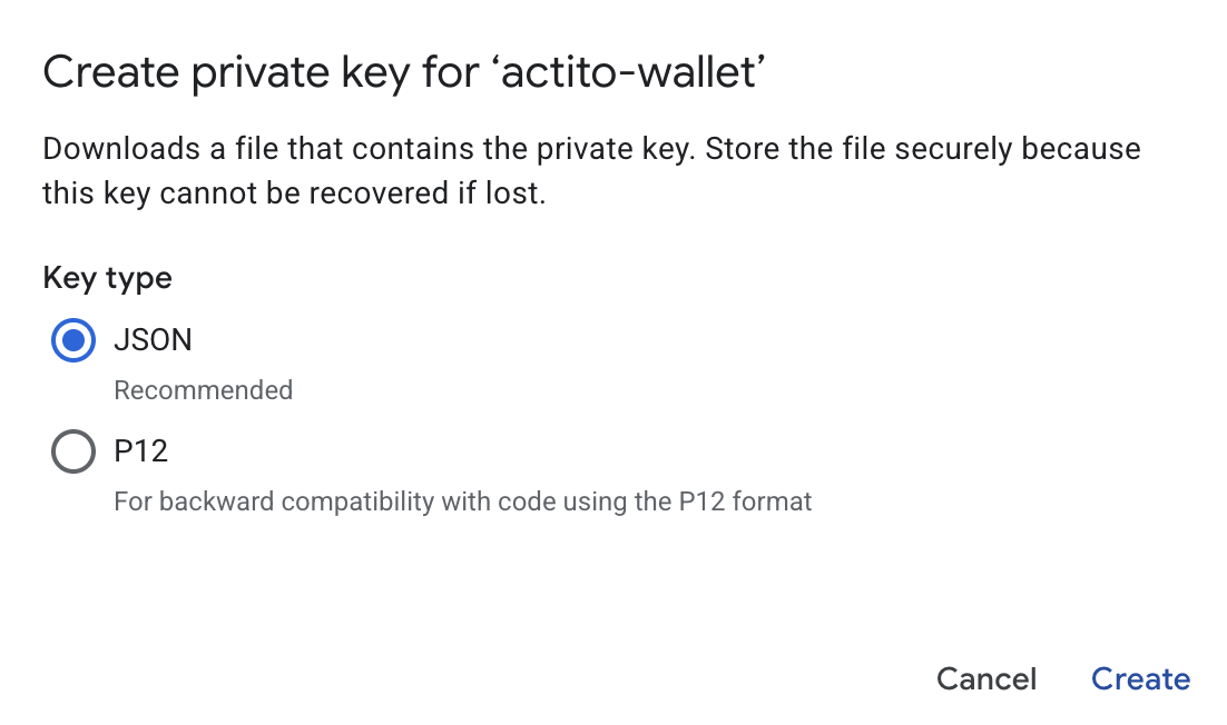 Create keys